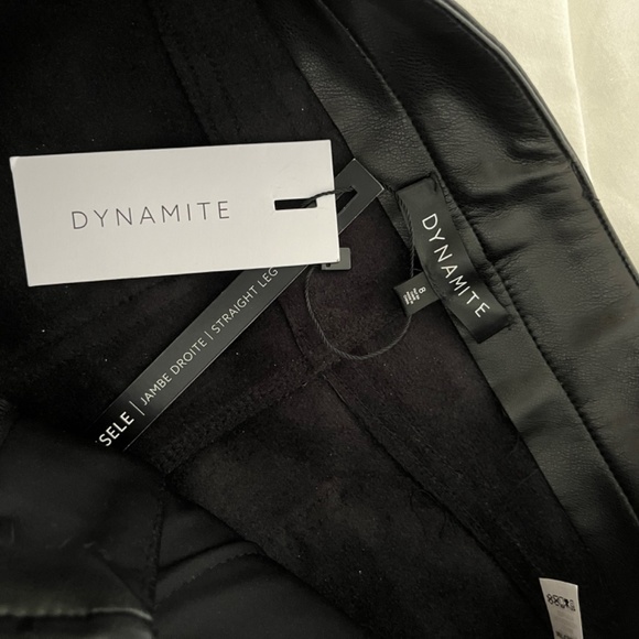 Faux leather straight leg pants - Picture 3 of 6